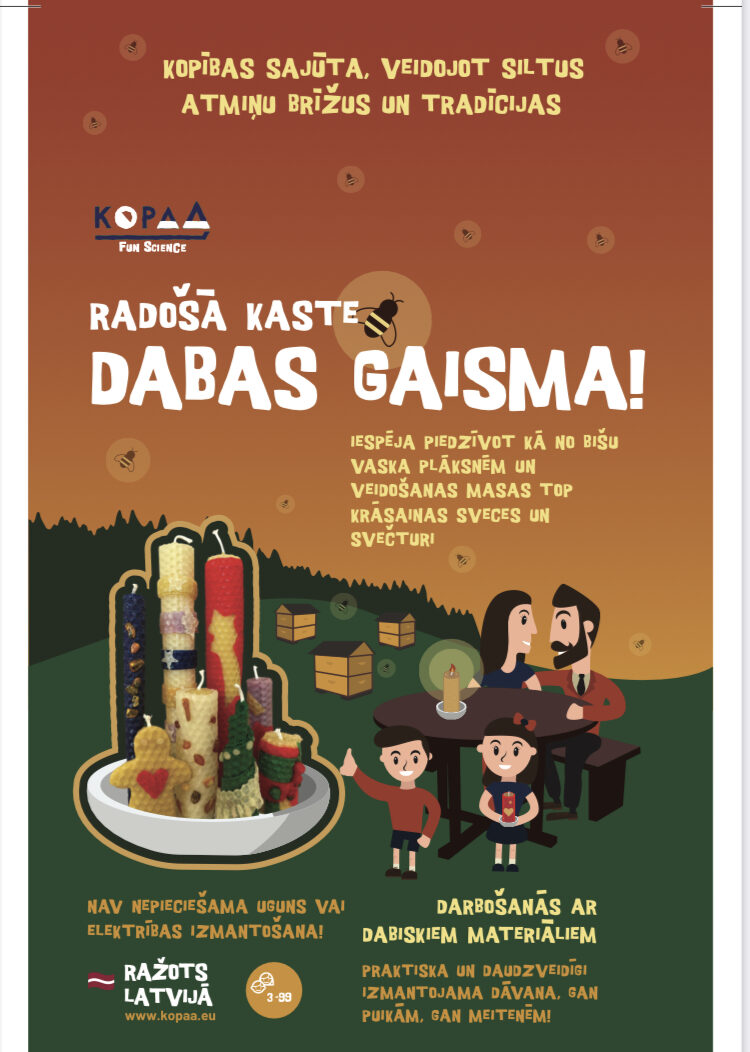 Žvakių ir žvakidžių gamybos rinkinys „Natūrali šviesa“. NAUJIENA!!!