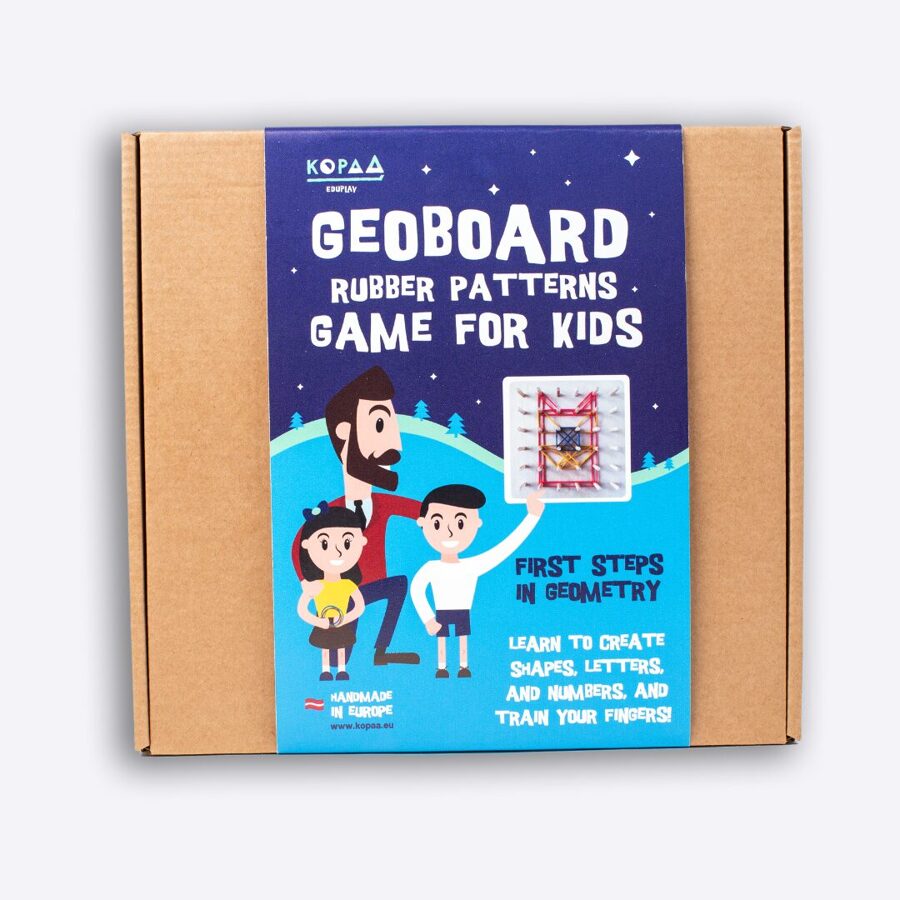 GEOBOARD (spalva: natūralus medis) – edukacinis žaidimas vaikams nuo 2 iki 8 metų