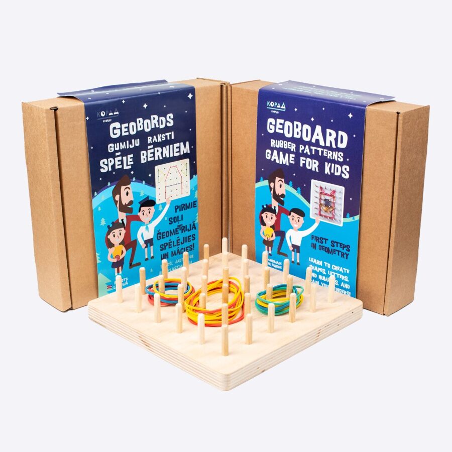 GEOBOARD (spalva: natūralus medis) – edukacinis žaidimas vaikams nuo 2 iki 8 metų